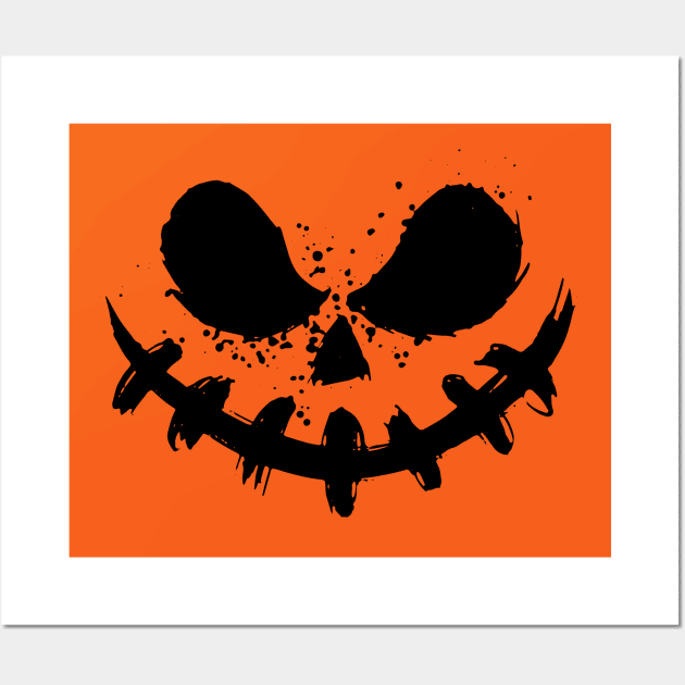 Scary Face Halloween Wall Art by Mr.Speak